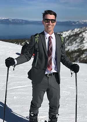 Dr. Andrew Baker skiing