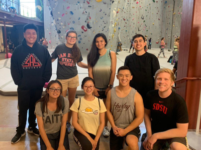 Forsythe and the rest of the 2019 board went rock climbing for their Officer Retreat. 