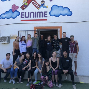 The members of Alpha Kappa Psi at Eunime, an orphanage in Tijuana, Mexico.
