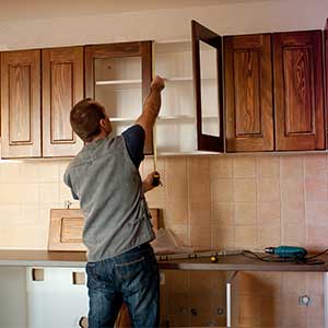 Person renovating a kitchen