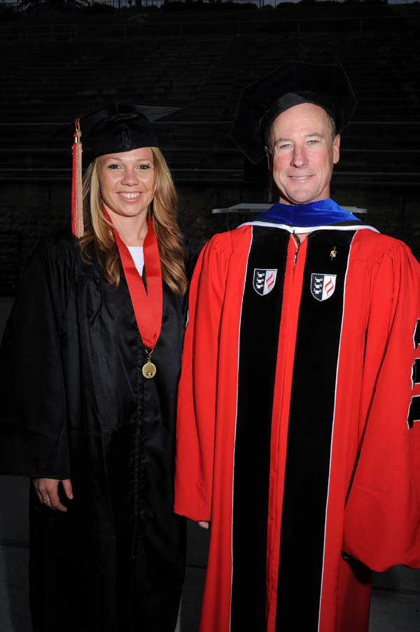 Celestine Casserley in 2011 (left) with her most influential professor, Robert Judge.