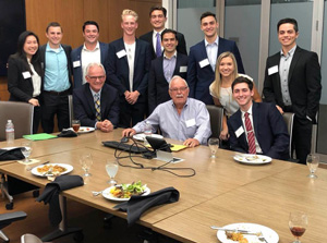 Keller having lunch with Jim Sinegal, Founder of Costco.
