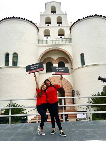  Medina-Solórzano and her friend Shannon Canizalez, who she met as an RA. Canizalez was also involved in Dance Marathon and the College of Business Council.