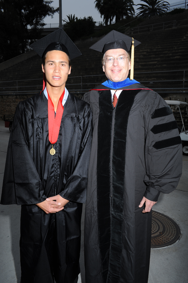 Tim Schulz Van Endert in 2011 (left) with his most influential professor, Blue Robbins.