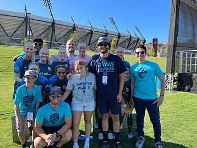 SMBA students helped run activations at the San Diego Wave FC Fan Fest.