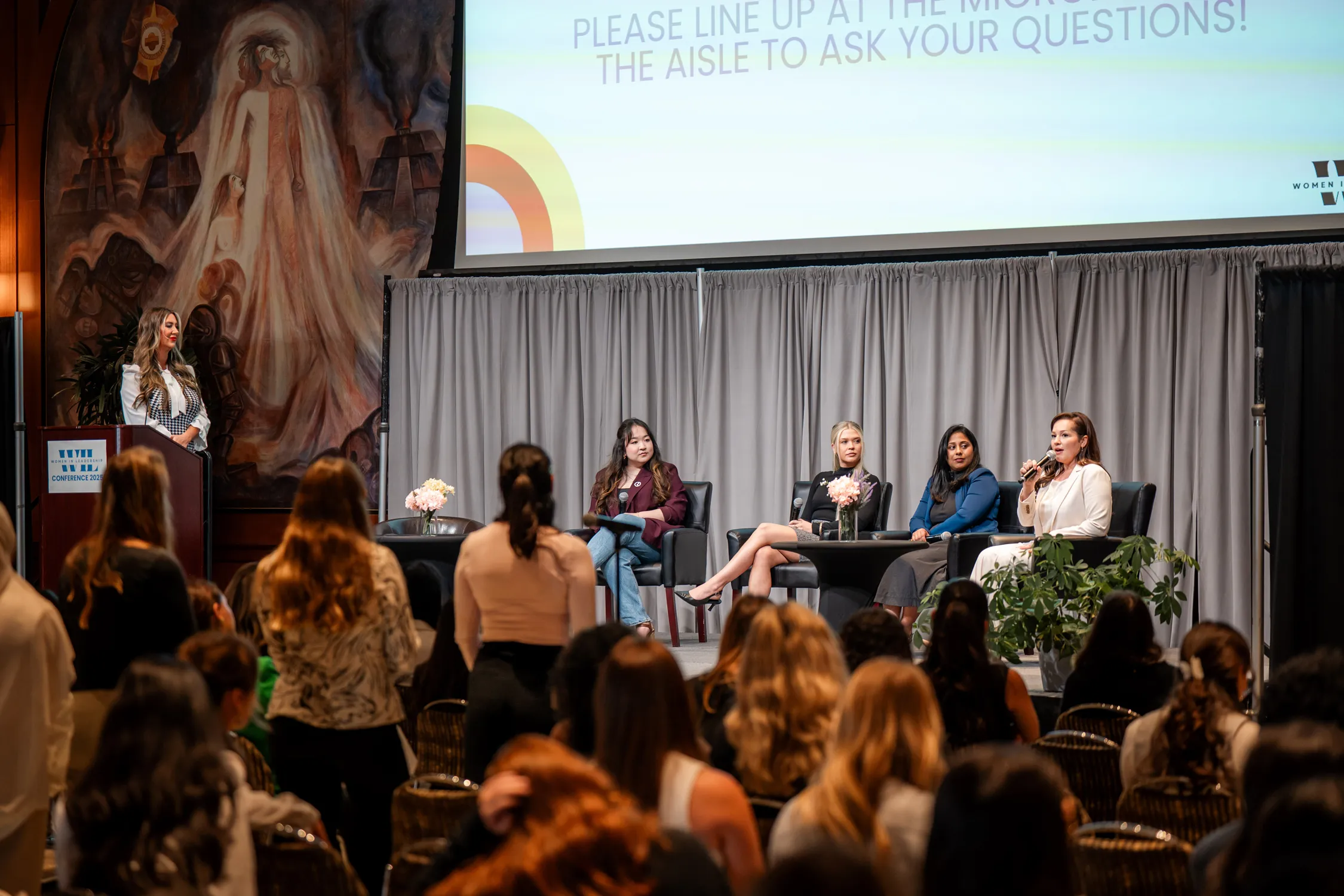 Women in Leadership Conference 2025 panelists answering audience questions