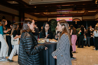 women in leadership engaging networking events