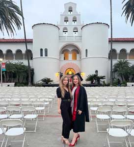 Claudia (left) and Caroline at graduation in 2023