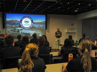 Students hearing from Brian Melekian