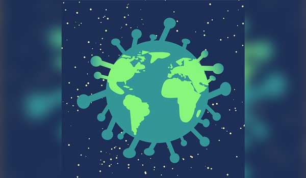 cartoon animation of a covid cell